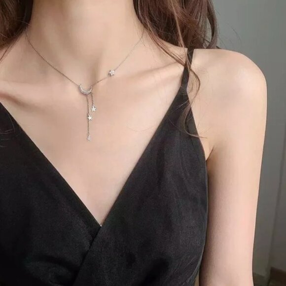 925 Sterling Silver Moon Necklace - Picture 3 of 3